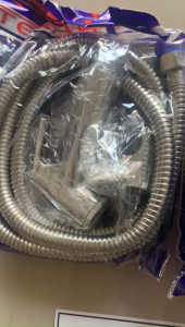 Jet Shower Bidet Cebok | Tombol On Off Selang Stainless 150cm | Kepala Chrome SILVER U5566 TEXAS