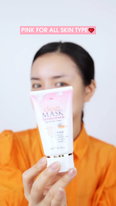 [BPOM] Viva White 2in1 Clean & Mask for All Skin Type 50g | Vitamin B5 Aloe Vera Yoghurt Facial Wash Cleanser Anti Aging pH Balanced Pink All Skin Types Oil Dry Dull Acne Prone Control Oily Bestseller Kulit Kering Masker Sabun Pembersih Wajah Brightening