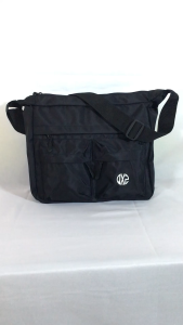 Tas Selempang Pria Wanita Vintage QXZ94 - Crossbody Bag Casual Hitam Poliester Kapasitas Besar