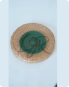 Paket Hemat 12 Pcs Piring Anyaman Rotan Plastik Cokelat