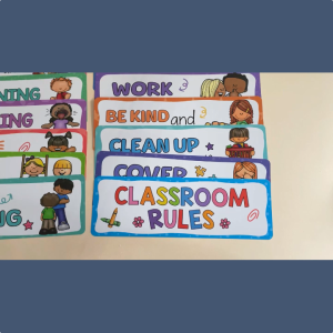 16PCS Classroom Rules Cards Preschool Class Rules Poster Chart Banner Decoration Set Class Rules Poster for Kindergarten Rules for Classroom Behavioral Expectations Poster for Children Preschool Kindergarten Elementary School