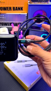 สายชาร์จ Type C TO Type C TO Type C 100W จอแสดงผล PD ที่ชาร์จ USB C TO USB C สายโปร่งใสสำหรับ Xiaomi MacBook