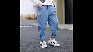 IQANGEL กางเกงยีนเด็กช กางเกงเด็ก กางเกงเด็กชายกันหนาว เกาหลี กางเกงยีนส์เด็กโต 3-15 ปี ใส่สบายๆ กางเกงขายาวเด็ก