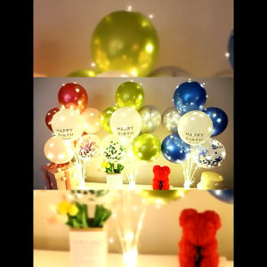 12pcs Assorted Balloons Tree Set With LED Light Valentines Gifts Ideas Balloon Stand Holder With Stick And Cup Party Needs Table Center Decorations On Sale Wedding Decoration Package Set Christening Baby Shower Birthday Backdrop Business Opening Design