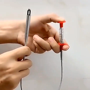 60cm/200cm Iron Wire Drain Snake Sticks Clog Remover Cleaning Spring Dredging Tool