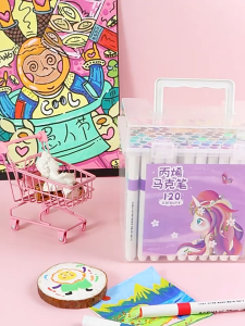 [OKLIFE. SG]Acrylic Marker Pen Washable and Opaque Color Stackable Waterproof Quick-Drying Hand-PainteddiyWatercolor Pen/12-36Color Kindergarten Opaque Paper Stackable Soft Head Watercolor Pen