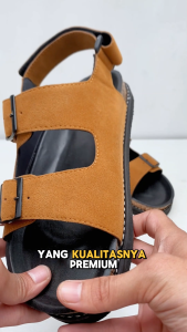 MUHSA.CO-Sandal Slide Pria Casual Santai  Tan -Urban Ease