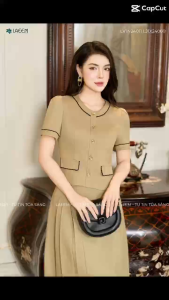 Juyp xòe xếp ly hai bên cao cấp Laeem Design LJ1X24009 kiểu dáng thanh lịch trẻ trung nhẹ nhàng