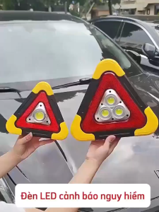 Đèn LED Cảnh Báo Tình Huống Khẩn Cấp Đa Năng Hình Tam Giác Kiêm Pin Sạc Dự Phòng Cho Ô Tô
