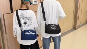 กระเป๋าสะพายไหล่ สะพายข้าง ผ้าไนล่อน แฟชั่นสไตล์เกาหลี สําหรับนักเรียน