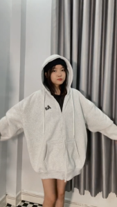 Áo Khoác Hoodie A RACING dây kéo zip 2 chiều form rộng khoác ngoài chống nắng nam nữ