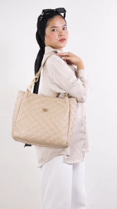 HONYAN Tas Wanita Jia Tote Bag Resleting Wanita Tas Kuliah Kerja Kantoran Branded Include Pouch