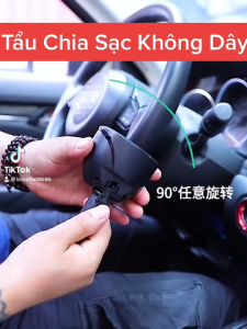 Tẩu sạc 2 Cổng Tẩu 2 Usb Cho Ô Tô Cổ Quay 90 Độ Linh Hoạt Đa Chức Năng