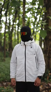 CREDIFOX Jaket Gunung Gorpcore Seri CLIMBER Putih Bahan Taslan JN Premium
