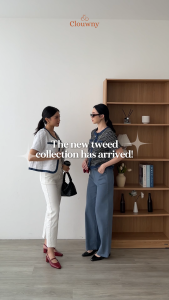 Clouwny Chicago Tweed Top Atasan Wanita Korean Look Fashion Wanita Fit to XXL