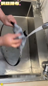 Non-Scratch Wire Dishwashing Rags Magic Dishcloth Oil Free Silver Wire Cleaning Cloth Kitchen Cooktop Rag Pan Pot Dish