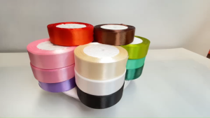 ริบบิ้นผ้า ริบบิ้นผ้าซาติน ริบบิ้นผ้าสีพื้น ริบบิ้นห่อช่อ พร้อมส่ง