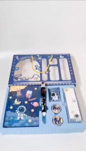 Paket 6in1 GiftBox Set Tema Study Tema Astronot Lengkap Buku Catatan Belajar Anak