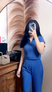 Set Pakaian Wanita - LIORA CROP HORNET KNIT PREMIUM CELANA PANJANG - Setelan Wanita One Set Casual - Baju Linen Top Katun Atasan Jumpsuit Dewasa Kulot