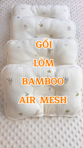 Gối lõm sơ sinh chống méo đầu UNBEE chất liệu Bamboo chần bông mềm mại kết hợp lưới thở Air Mesh