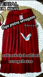 Rok Merah Panjang sd Rempel atas/full seragam sekolah SD