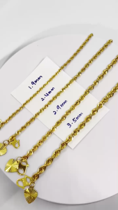 MJ Jewellery 375/9K Gold Hollow Rope Bracelet T004