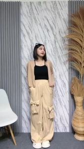 SHINE FASHION - IZZY RIBBON PANTS / CELANA KULOT PITA COQUETTE