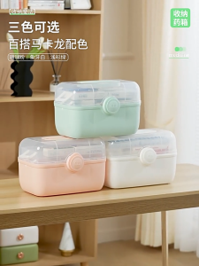 STON Medicine Storage Box 3 Layer First Aid Kit Portable Family Emergency Box Plastic Storage Organizer Box Household Multi-Functional Box with Handle