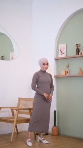 Inner Dress Lengan Panjang Wanita Manset Gamis Mt09 SRIWA