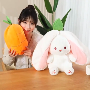 25cm 2 In1 Strawberry Soft Stuffed Animal Plush Toys: Nap Pillow & Easter Bunny