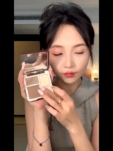 4 Colors Highlight Contour Palette Multi Function Matte Nose Shadow Highgloss Eyeshadow Facial Makeup Palette Highlighter Palette Shiny Waterproof Makeup Contouring Eyeshadow Contour Pen Glitter Liquid Brightening Lasting Matte Nose Shadow