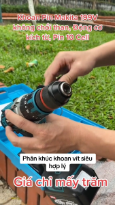 Máy khoan cầm tay pin Makita 199v máy khoang pin 3 chức năng động cơ không chổi than
