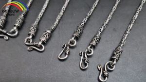 Rainbow Silver:สร้อยคอเงินแท้925หนา2มิล มีวิดีโองานจริงสวยมาก สร้อยข้อมือเงินแท้หนา2มิล ลายบาหลี บาหลีลงดำ ลายมะพร้าว ดอกมะพร้าว  งานคนไทยทำเอง พร้อมส่งจากไทย  A014