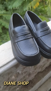 Women's Black Shoes: Thick Sole Heightening & Korean Style Fashion Student Shoes