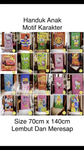 Handuk Karakter Uk 70x140 CM /Handuk Mandi Anak & Dewasa