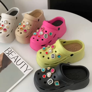 (ของมาแล้วค่ะทุกสี/ไซส์) E8899 รองเท้าหัวโต รองเท้าผู้หญิงแฟชั่น ส้นสูง หนา 7 ซม พื้นนิ่ม ใส่สบาย พร้อมตัวติด EVA LINK-7