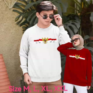 Bisa COD Sweater Pria Wanita 17 Agustus Kaos Hut RI Crewneck Dirgahayu Ikn Sweter Garuda Pancasila