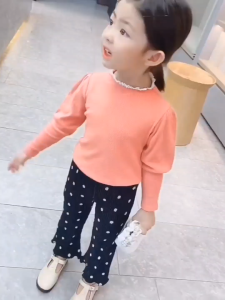 Atasan anak perempuan Trendi Gaya Korea/pakaian anak perempuan model korea style lengan puff terbaru