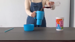 BF-C1114 Stadium Tumblr Cup dengan Wadah Makanan 2IN1 Snack Mug With Drink Cup Gelas Plastik Travel