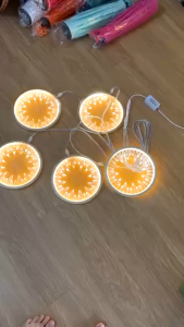 Bộ 5 đèn thả mặt trời đường kính 20cm Led dùng trang trí decor cửa hàng nhà hàng khách sạn đám cưới sự kiện treo rạp