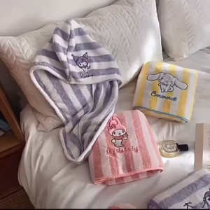 Handuk Mandi Sanrio Cinnamoroll Kuromi Melody ukuran 70 x 140cm