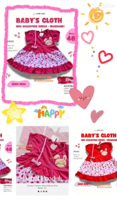 Dress bayi perempuan terbaru baju bayi perempuan set bandana  rok baby girl dress baby murah premium