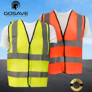 Rompi Safety Polyester Gosave Scothlite 4Line Hijau Orange: Desain Ergonomis Aman dan Nyaman