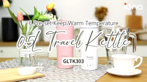 Iona GLTK303 0.5L Travel Kettle Dual Voltage | Stainless Steel 6 Pre-Set Temperature Portable Tea Kettle Kitchen Kettle Ion Bottle Camp Kettle - Lazada