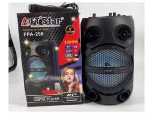 FT-Star FPA-298 Trolley Speaker With USB/TF/FM/BT Free Wired MIC Remote Charger Cable