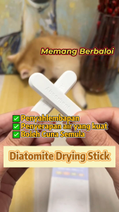 KUCINGJER MALAYSIA 4PCS Pengeringan Stick Pet Kucing Makanan Makanan Pengeringan batang tongkat kelembapan diatomit menyerap penyerapan air bersih