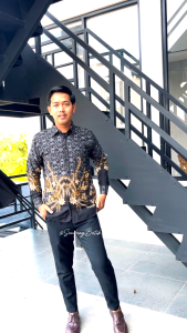 SENDANG BATIK Atasan Kemeja Batik Slimfit Pria Premium Motif Ganendra Mewah Terbaru Lengan Panjang Lapis Furing Ero Bahan Katun Baju Kondangan cowok