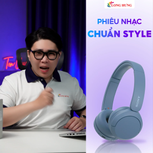 Tai nghe chụp tai Bluetooth Sony WH-CH520 - Hàng chính hãng - Thời gian sử dụng lên đến 50 giờ Công nghệ kỹ thuật số DSEE kết nối với 2 thiết bị Bluetooth cùng lúc