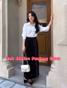 Rok Plisket Bludru Velvet Panjang Import Premium Jumbo