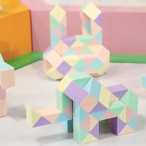 Kids toy magic ruler in 60 segments. Rubik’s folding ruler suitable for children early education. Exercise for children’s intellectual.